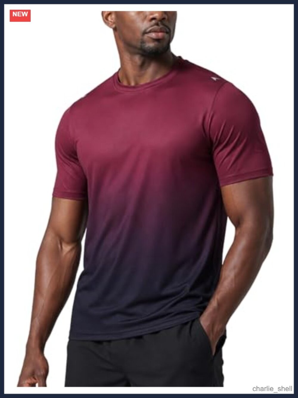 Men's Dry Fit Performance Workout Shirt Short Sleeve Crew Neck